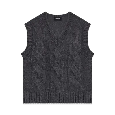 WE11DONE Cable Knit Vest "Charcoal"