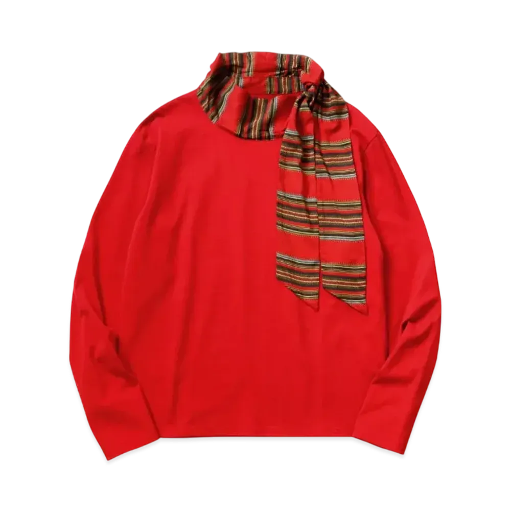 KAPITAL Jersey Neckerchief Long Tee "Red"