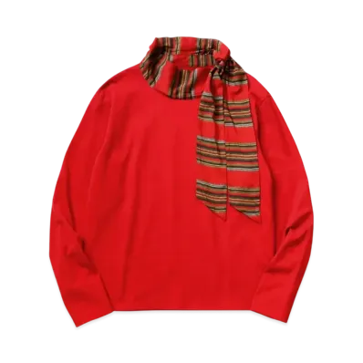 KAPITAL Jersey Neckerchief Long Tee "Red"