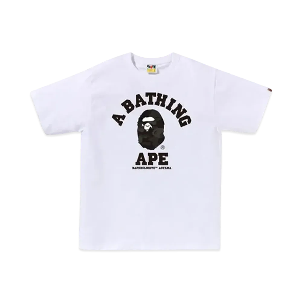 A BATHING APE Bape Exclusive Aoyama Camo College Tee "White"