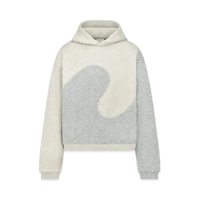 Dior By ERL Hooded Sweatshirt, Relaxed Fit Cotton Fleece "Gray Heather"