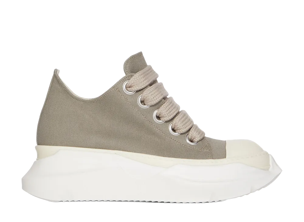 Rick Owens DRKSHDW FW26 Tower Jumbolace Abstract Low Sneaks 13oz Overdyed Denim "Mineral/Milk"