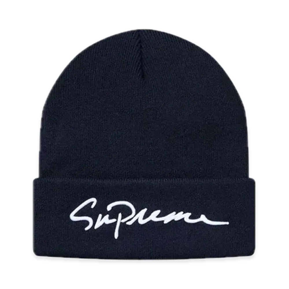 Supreme Classic Script Beanie "Navy"