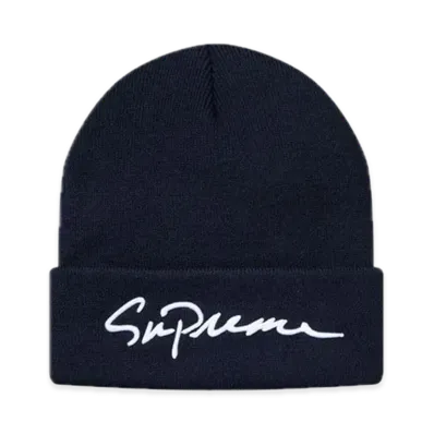 Supreme Classic Script Beanie "Navy"