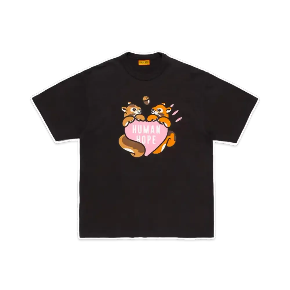 HUMAN MADE x j-hope of BTS HUMAN HOPE Weverse Exclusive Pink Heart Graphic T-Shirt "Black"