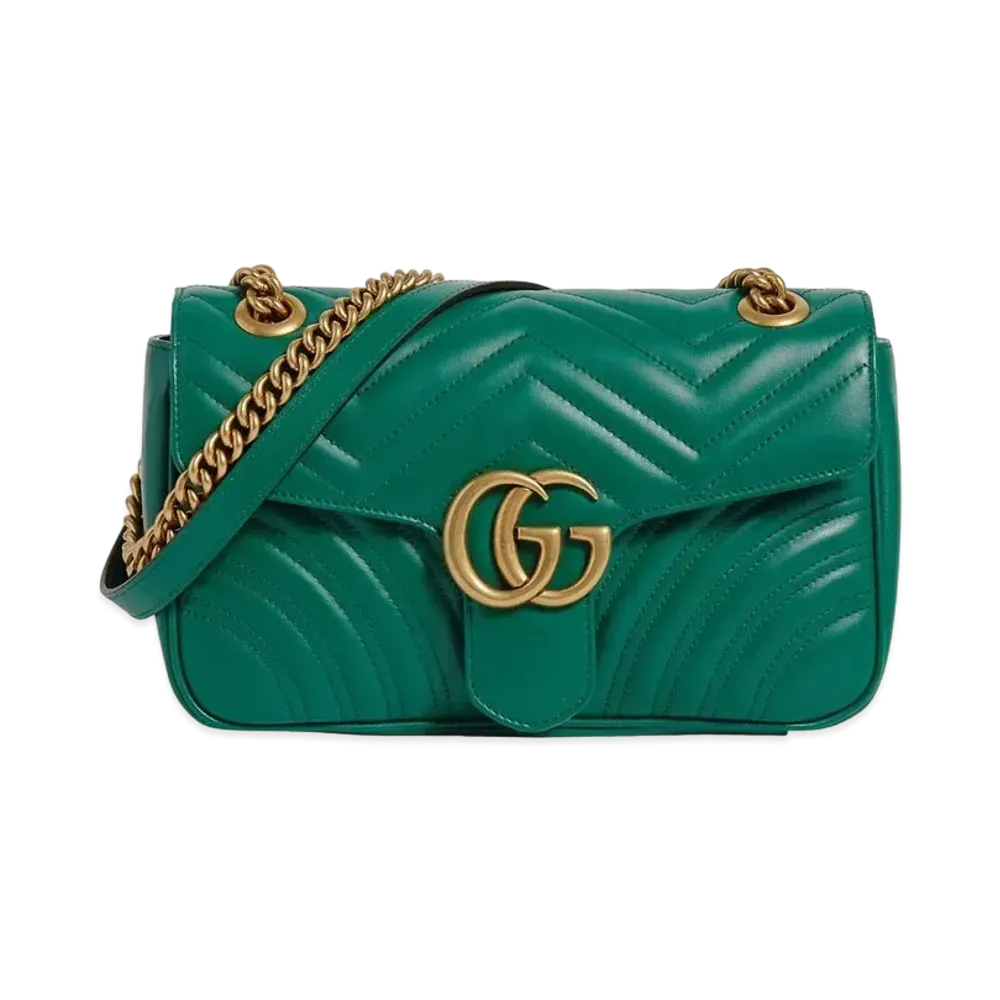 GUCCI GG Marmont Small Shoulder Bag "Green/Emerald"