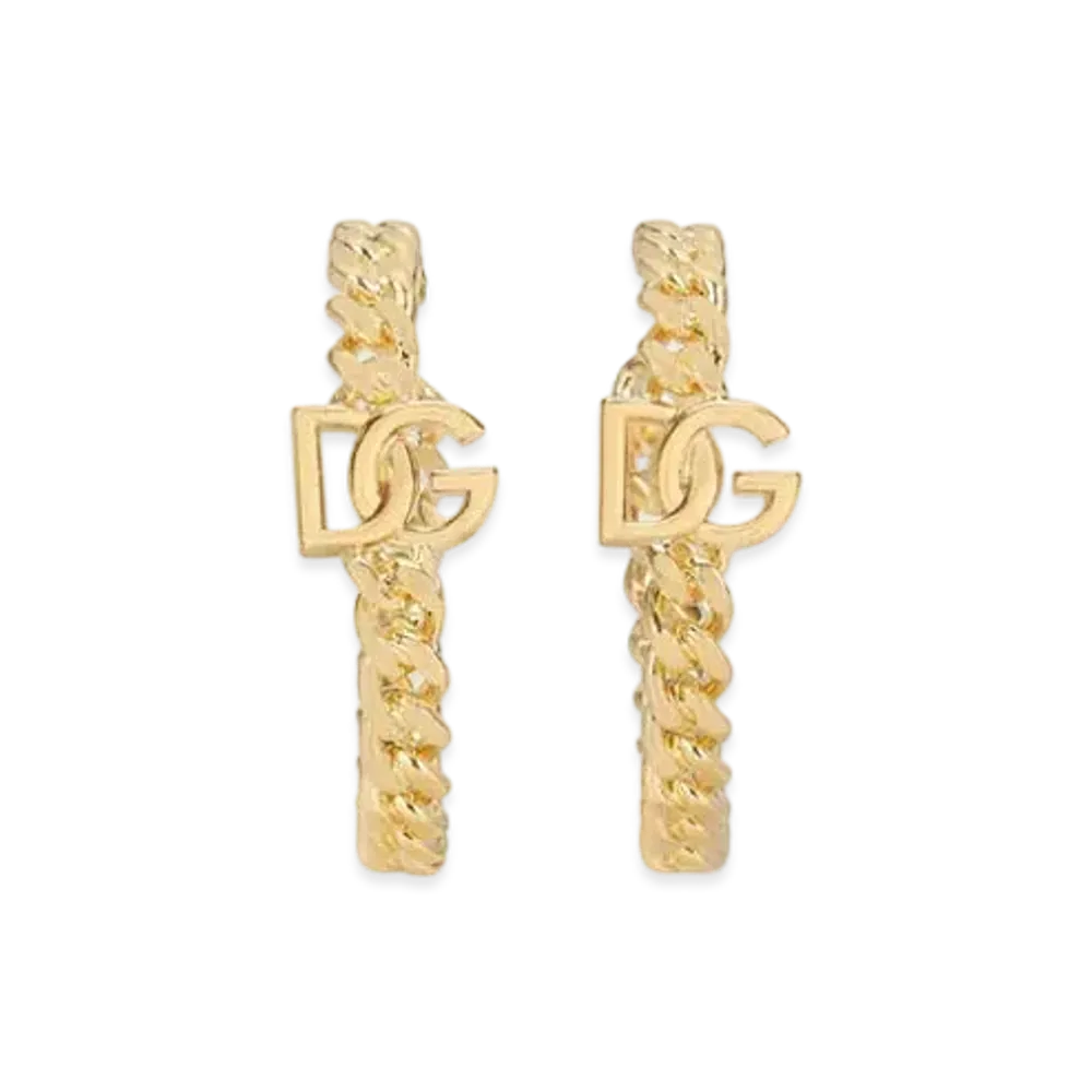 Dolce&Gabbana Creole Earrings With DG Logo "Gold"