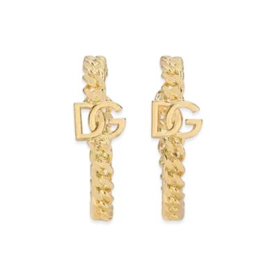 Dolce&Gabbana Creole Earrings With DG Logo "Gold"