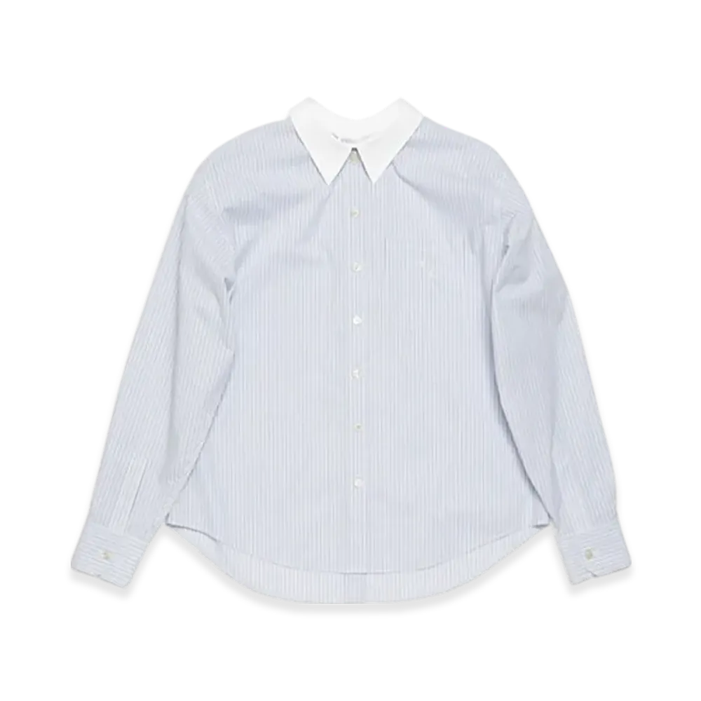 Acne Studios Striped Button-Up Shirt "Dusty blue/cold brown"