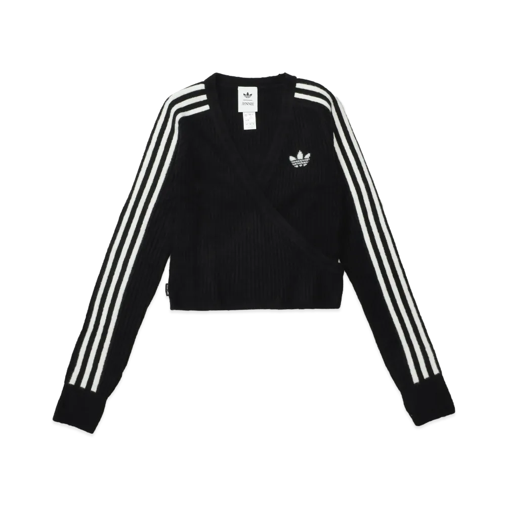 adidas Adiluna Season 2 x BLACKPINK JENNIE Women's Knit Wraparound Cardigan "Black"