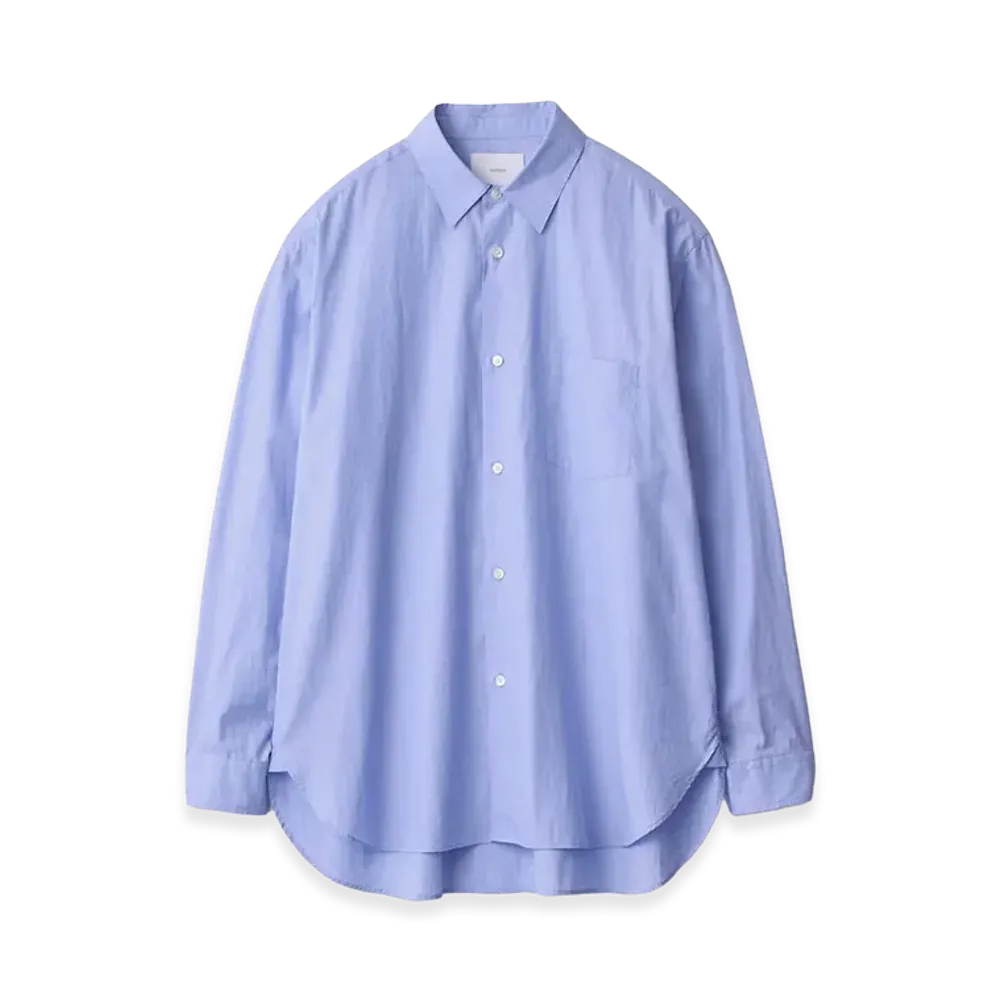 ssstein Smooth Cotton Oversized Regular Collar Shirt "Blue"