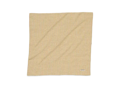 AURALEE Airy Light Cotton Check Scarf "Mustard Gingham Check"