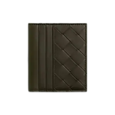Bottega Veneta Intrecciato Bill Wallet "Khaki/Dark Praline"