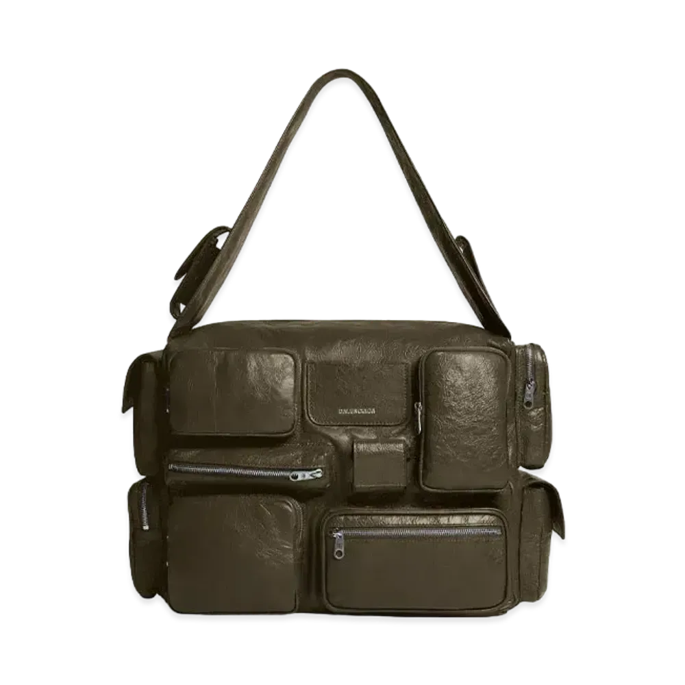 BALENCIAGA Super Busy Large Shoulder Bag "Khaki"