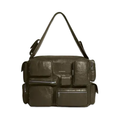 BALENCIAGA Super Busy Large Shoulder Bag "Khaki"