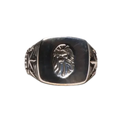 A BATHING APE Bape Black Item #1 Mad Face Signet Ring "Silver"
