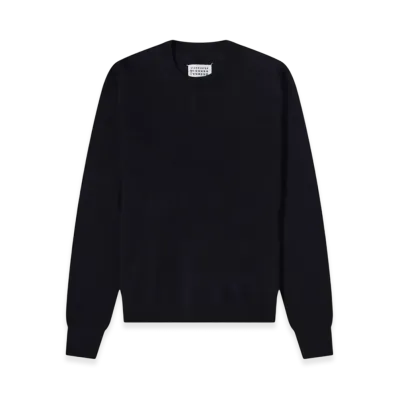 Maison Margiela Elbow Patch Crewneck Wool Sweater "Dark Blue"