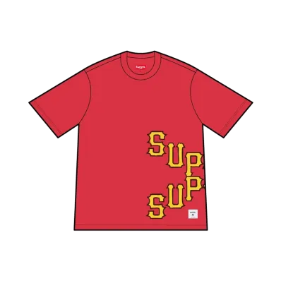 Supreme Cracked Spellout S/S Top "Washed Red"