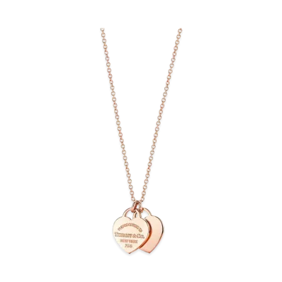 Tiffany & Co. Return to Tiffany Double Heart Tag Pendant Mini "Rose Gold"