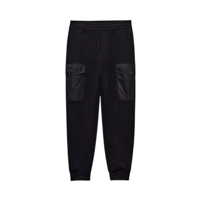 PRADA Men's Cotton Fleece Joggers with Re-Nylon Details "Black/Black"