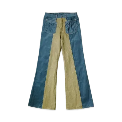 KAPITAL Corduroy Denim Gypsy Flare Pants "Blue Khaki"