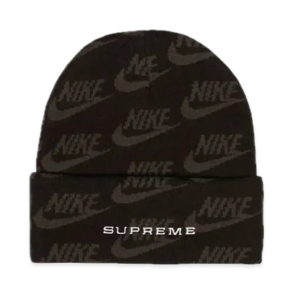 Supreme x Nike Jacquard Logos Beanie "Black"