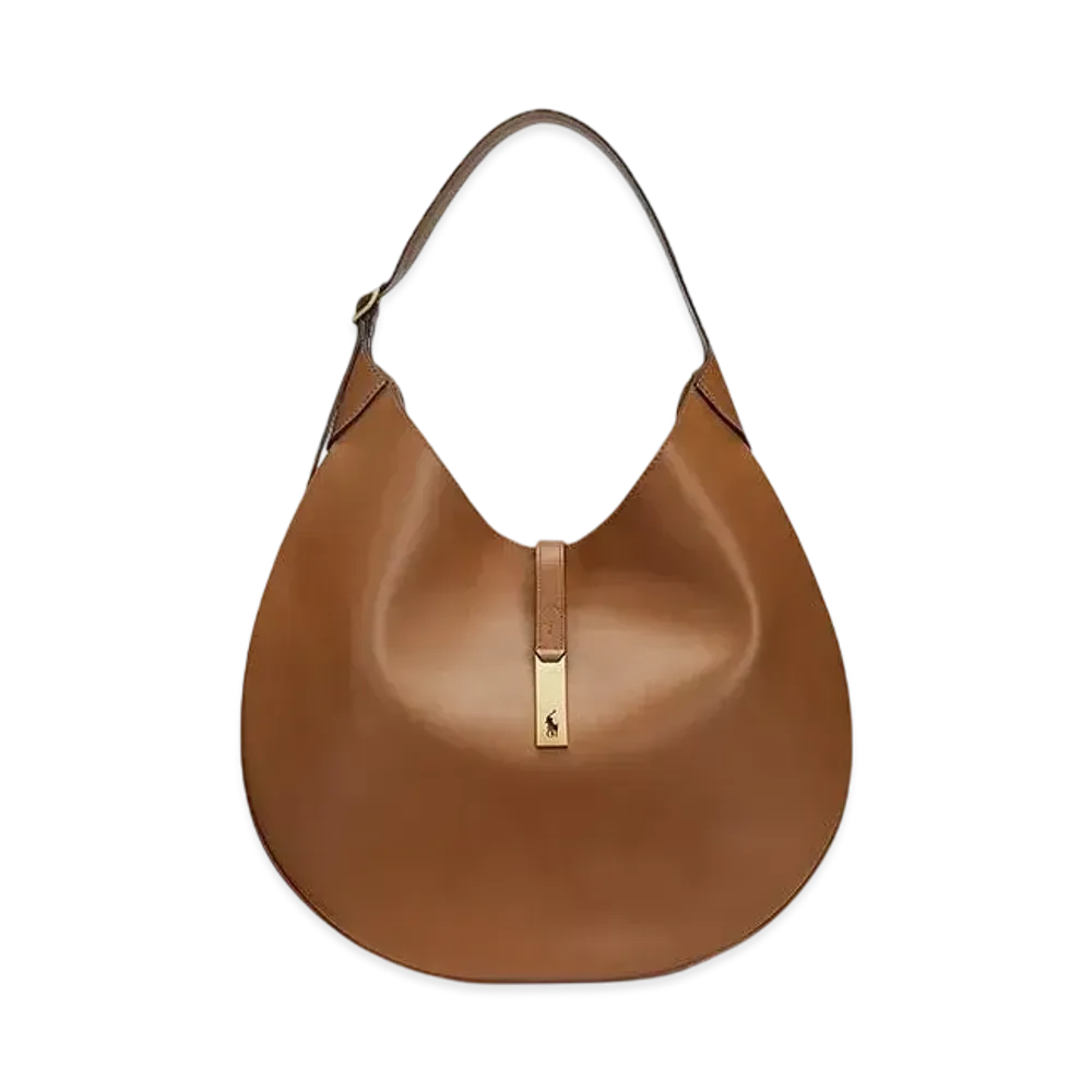 Polo Ralph Lauren Polo ID Large Calfskin Shoulder Bag "Brown"