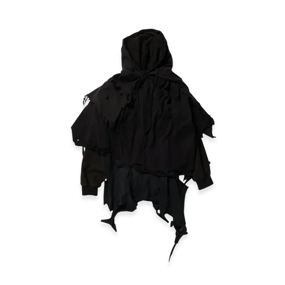 doublet Phantom Frayed Hoodie "Black"