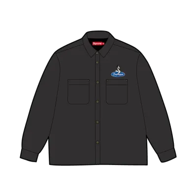 Supreme Quilted Lined Denim Snap Shirt "Washed Black"