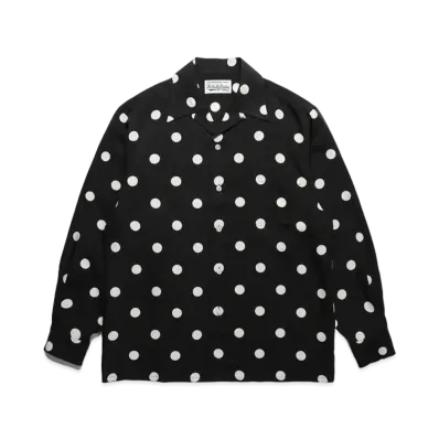 WACKO MARIA Dots Open Collar Shirt "Black"