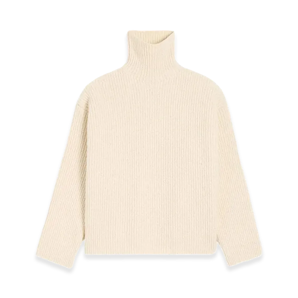 AMI PARIS Wool Funnel Neck Sweater "White"