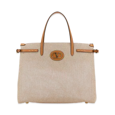 Valentino Women's Two-Tone Canvas Antibes Shopping Bag "Multicolor"