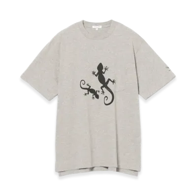 ENGINEERED GARMENTS Printed Cross Crew Neck T-Shirt "Gray"