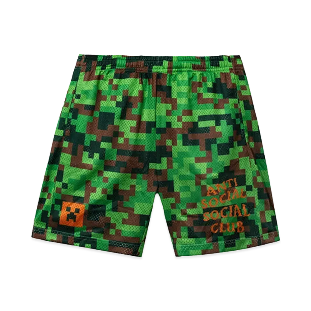 ANTI SOCIAL SOCIAL CLUB x Minecraft Pixel Camo Mesh Basketball Shorts "Green"