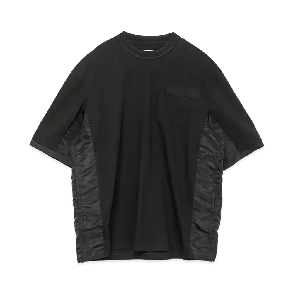 sacai Nylon Twill x Cotton Jersey T-Shirt "Black/Black"