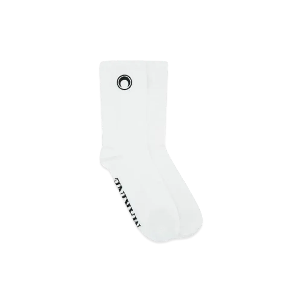 Marine serre ORGANIC COTTON RIB ANKLE SOCKS "WHITE"