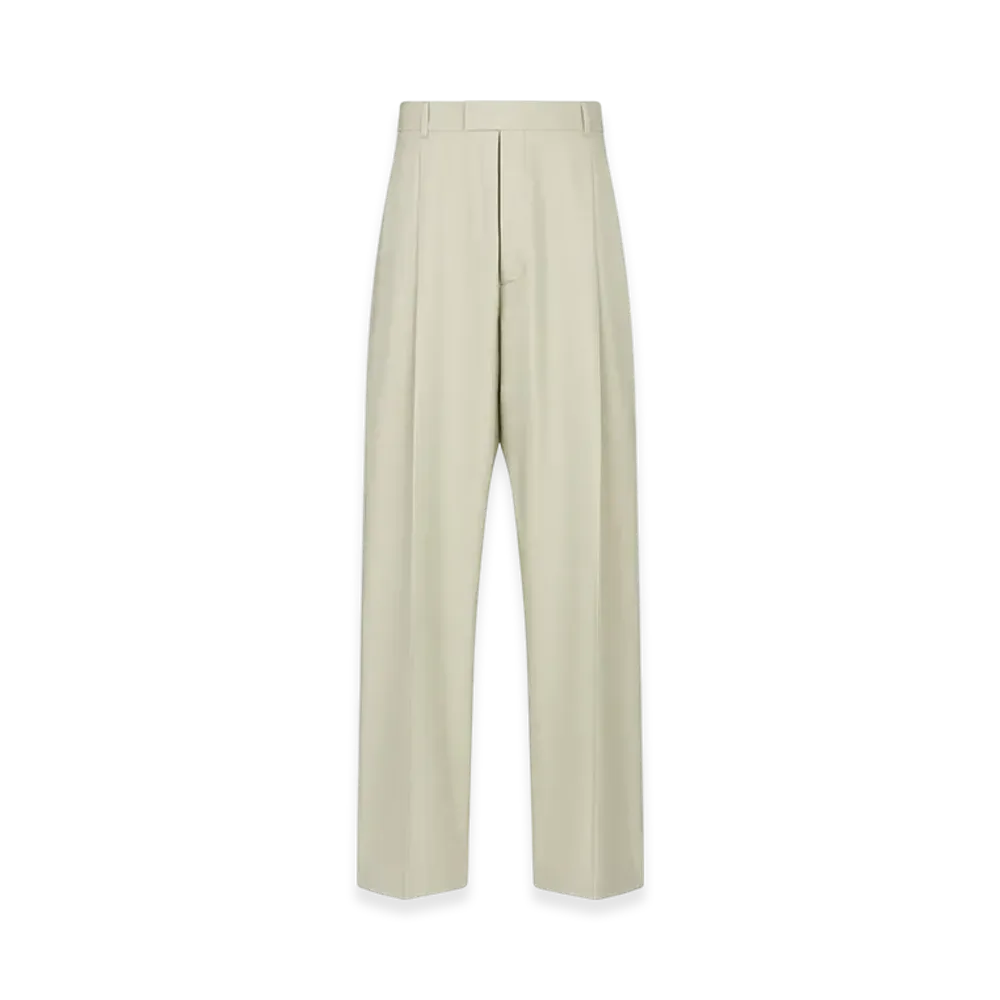 Dior Pleated Pants Silk Cotton "Beige"