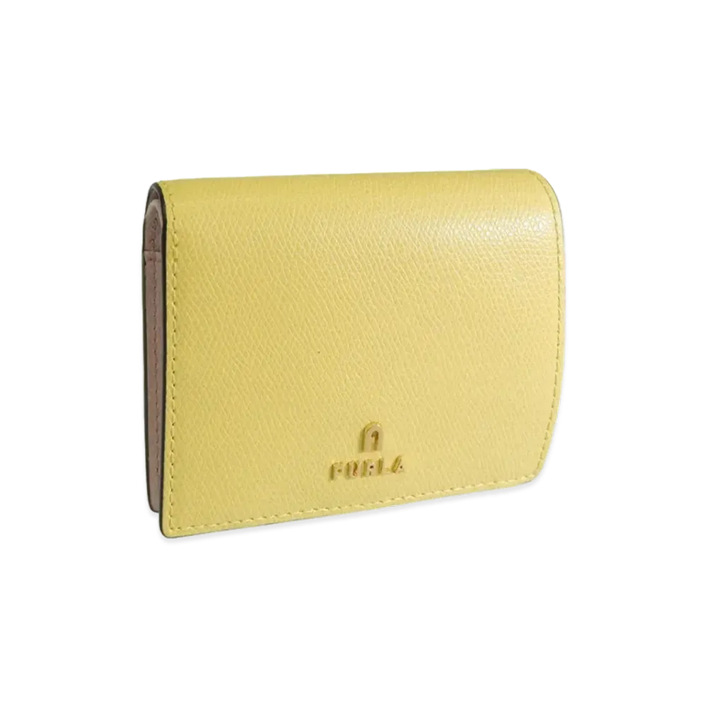 FURLA Camelia S Compact Wallet Bifold Coin "Yellow"
