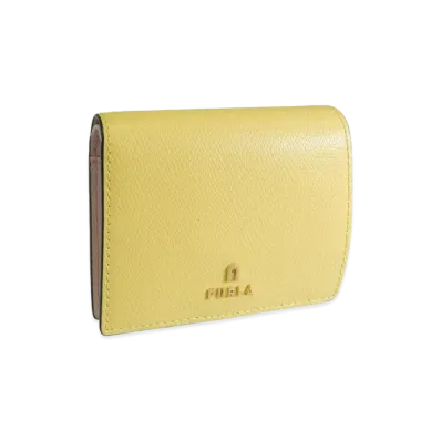FURLA Camelia S Compact Wallet Bifold Coin "Yellow"