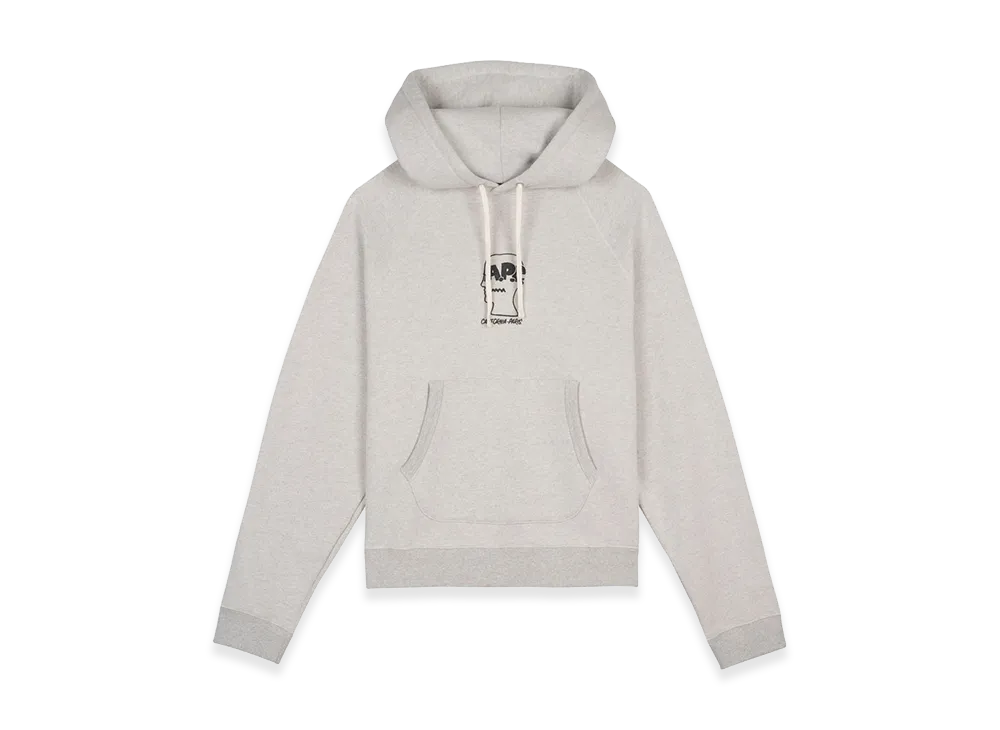 A.P.C. x Brain Dead Fleece Logo Head Raglan Hoodie "Oatmeal"
