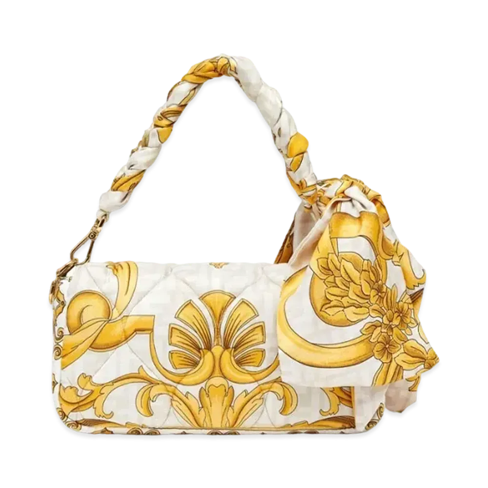 FENDI x Versace Fendace Quilted White Silk Bag "White"