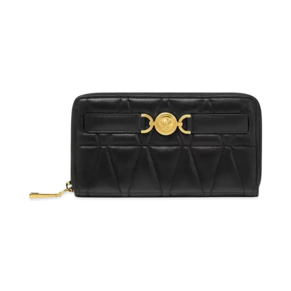 Versace Medusa '95 Quilted Long Wallet "Black/Gold"