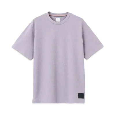 Paul Smith Cropped Logo Jacquard Check Short Sleeve Cut And Sew "Lavender"