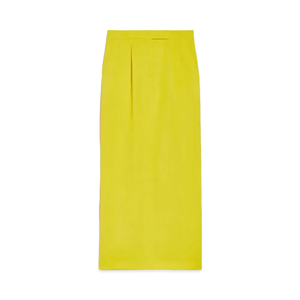 Max Mara Nella Viscose Linen Long Skirt "Yellow"
