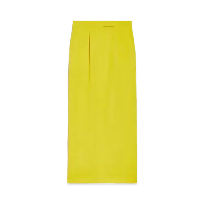 Max Mara Nella Viscose Linen Long Skirt "Yellow"