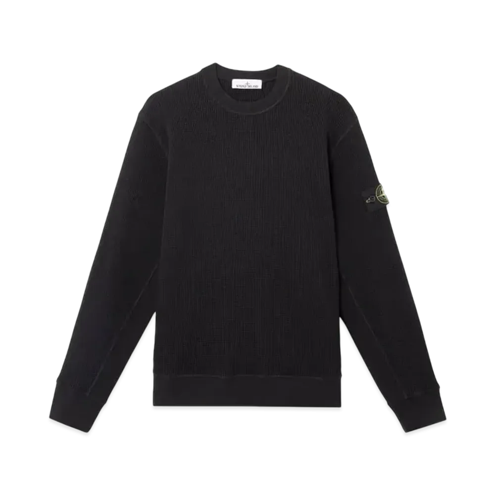 Stone Island 6100008 Organic Cotton Waffle Fleece "Black"