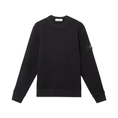 Stone Island 6100008 Organic Cotton Waffle Fleece "Black"