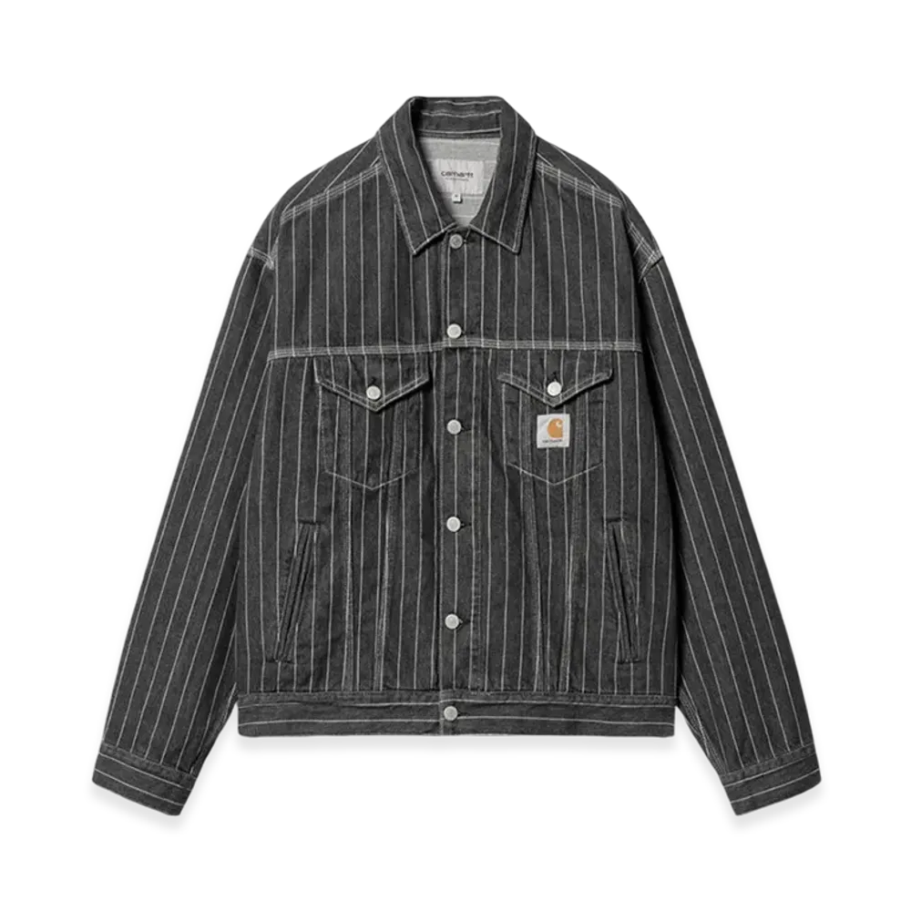 Carhartt WIP Orlean Stripe Jacket "Black/White Stone Washed"