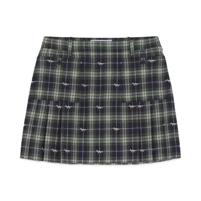 Maison Kitsune Pocket Pleated Mini Skirt "Navy/Ash Tree"