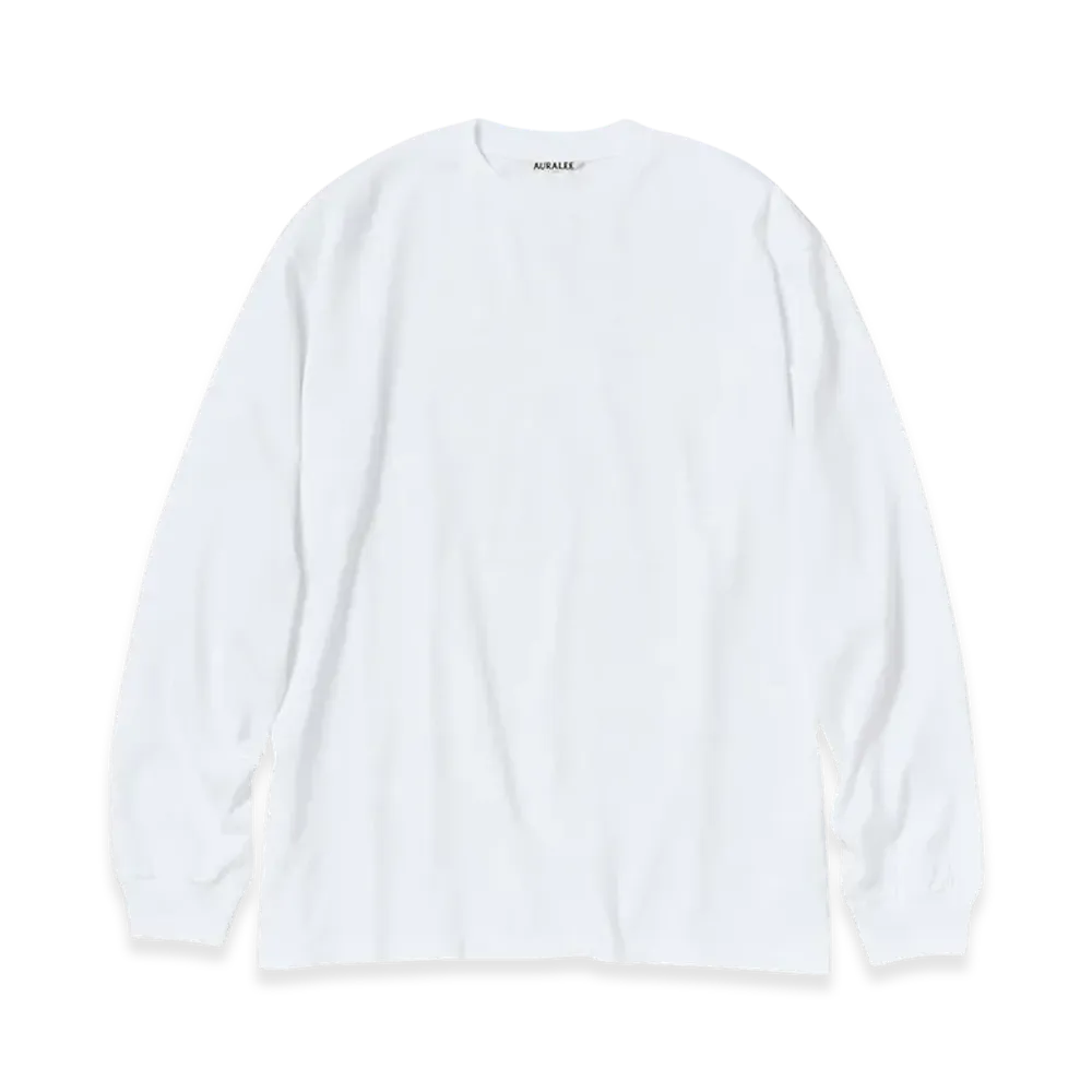AURALEE Luster Plaiting L/S Tee "White"